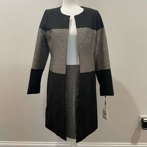 👗Host Pick👛 Calvin Klein Open Front Long Topper Coat with Metallic Detail.